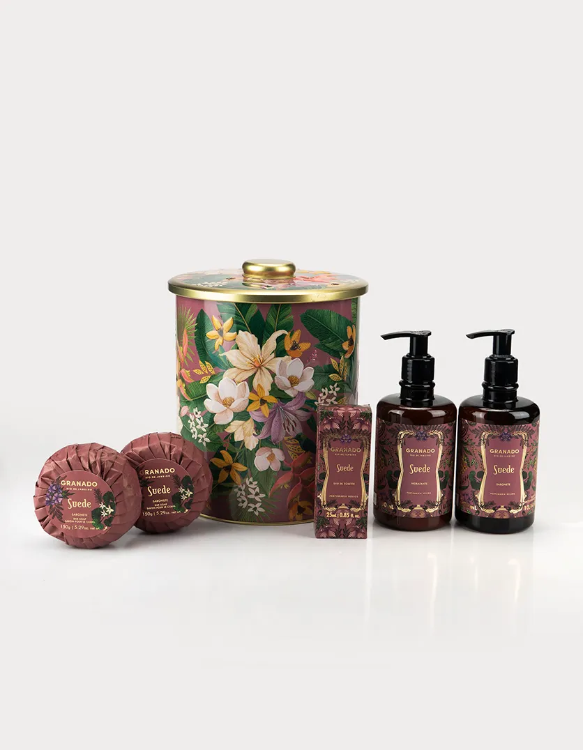 Kit Lata Perfumaria Suede Jardim Tropical